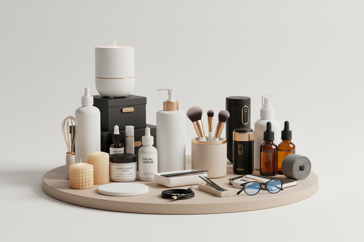 Imagen profesional con variedad de productos para el día a día